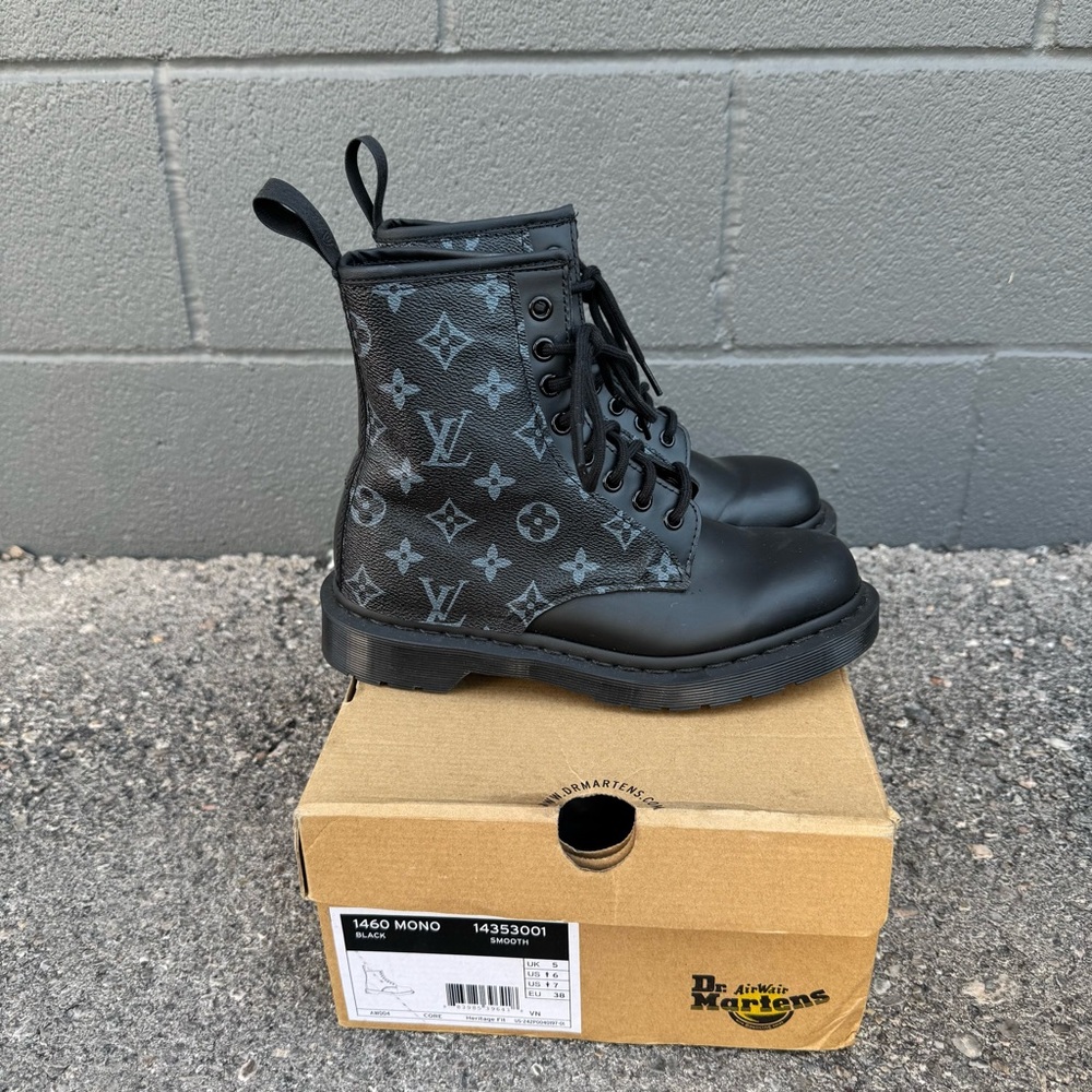 Custom Dr. Martens 1460 Mono Boots w/ Louis Vuitton Monogram Canvas - Picture 3 of 9